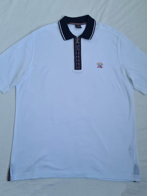Paul & Shark Yachting men's polo shirt 1/4 zip XXL, white