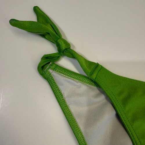 Med bikini slip used, green with white gift