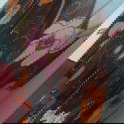 Φόρεμα μακρύ εμπριμε με δέσιμο στον αυχένα σαν καινούργιο, πολύχρωμο