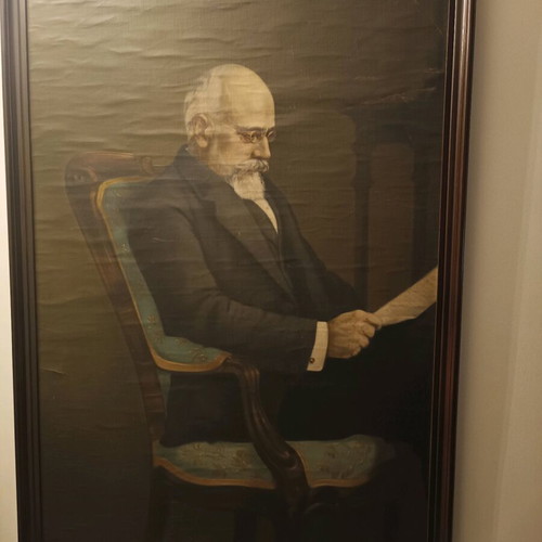 Oil painting with portrait of Eleftherios Venizelos used