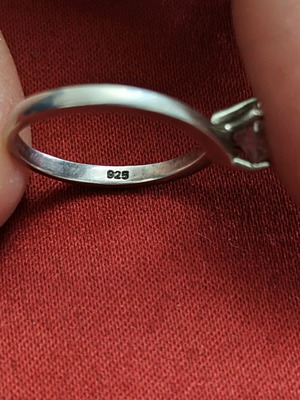 925 ring with diamond new, silver