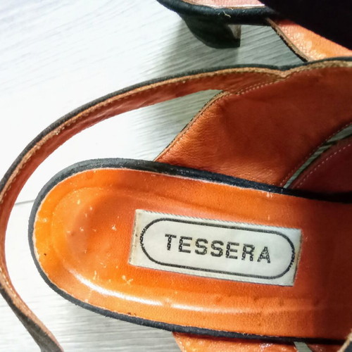 Tessera pumps used, size 37.5, black with wide strap, genuine leather