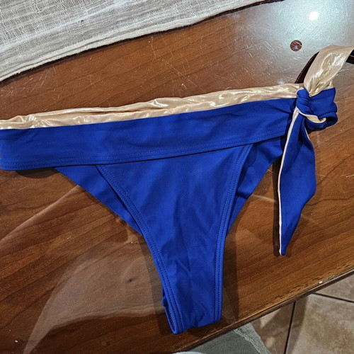 Med Brazil bikini bottom like new, blue with gold detail