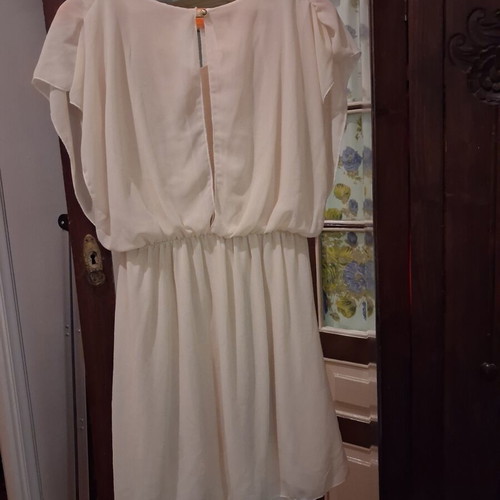 Lynne mini dress with inner lining, cream color