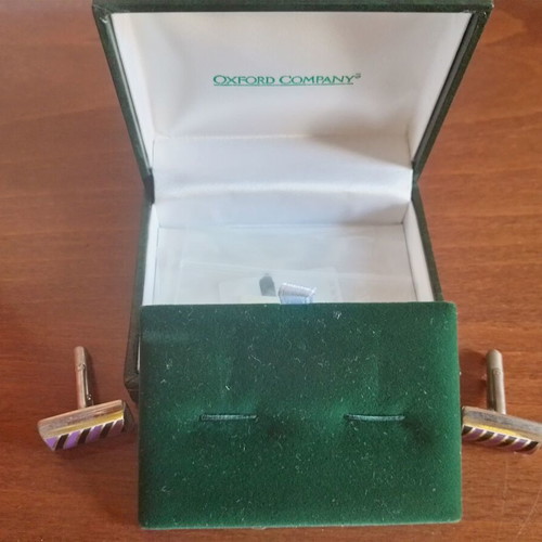Oxford Company cufflinks like new, black and purple