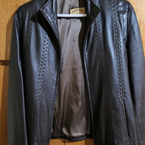 Women's leather jacket brown like new, size M