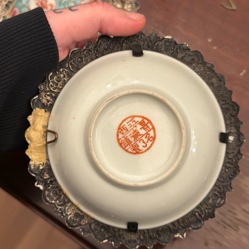 Vintage Chinese ashtrays set 1950, handmade, used