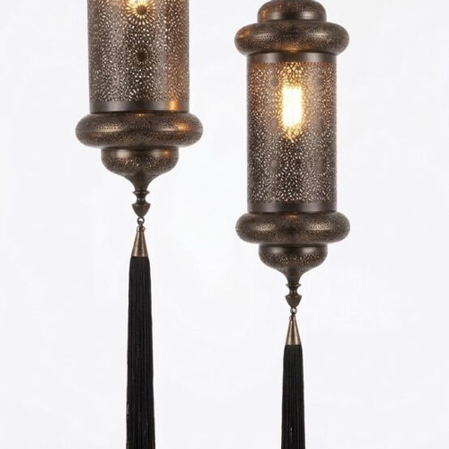 Pair of Moroccan style metal lights like new