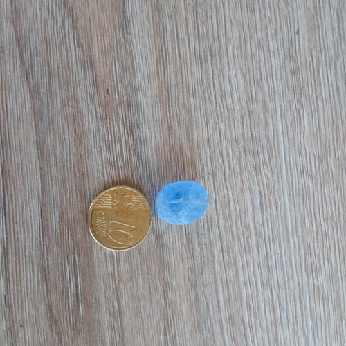 Sea glass new, light blue frosted piece from Athens beach