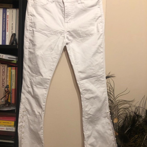 Women's white denim pants new, size Small