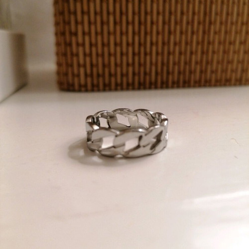 Silver-colored ring size 17-18 new by Hadra jewels