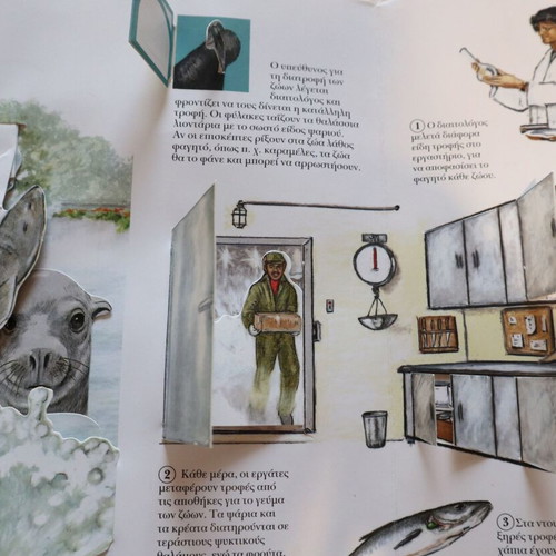 Pop-up book "At the Zoo" used, 10 pages