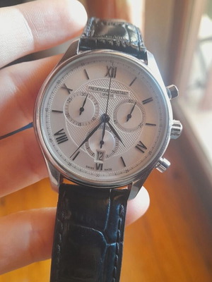 Frederique Constant Geneve Classics Quartz Chronograph ρολόι μεταχειρισμένο, μαύρο