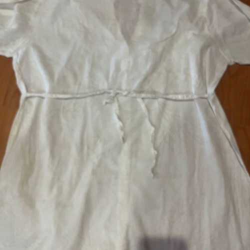 Kaftan shirt XXL used, 100% cotton with beige soft patterns, belt