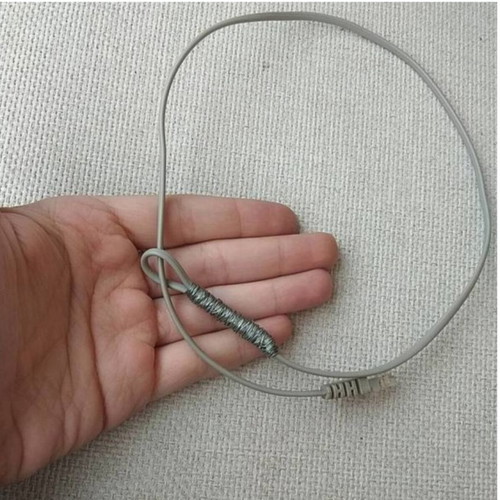 Lariat necklace handmade from computer cable, loop design, made to order, gray