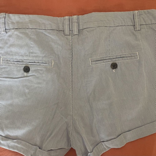 H&M L.O.G.G. women's striped shorts used, size L, white and blue