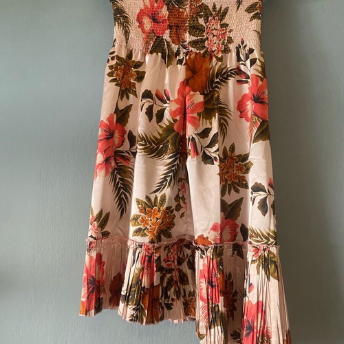Italian mini dress Denny Rose XS/S like new, colorful, strapless with smocking