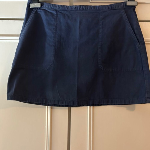 Sisley Mini Skirt Size 44 Dark Blue 100% Cotton Like New
