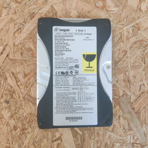 Seagate U5 20GB IDE hard drive used, model ST320413A