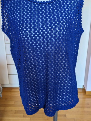 Vintage St Michael knitted blouse used, electric blue