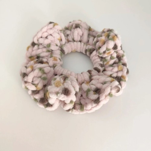 Handmade crochet scrunchy child velvet yarn new