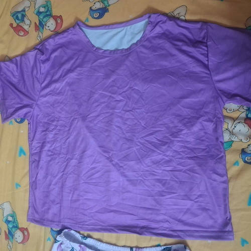 Temu women's pajama set new, size L, purple and white floral capri