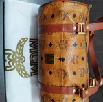 Τσάντα MCM barrel ώμου σαν καινούργια, καφέ Visetos style