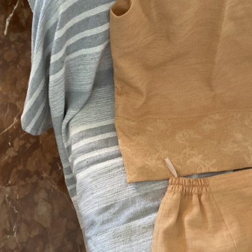 Co-ord set two-piece top and maxi skirt like new, beige camel