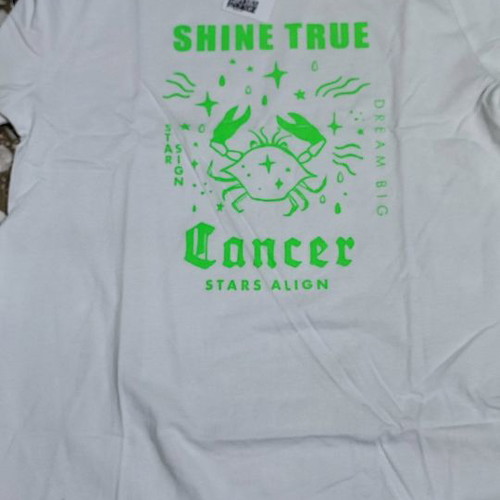 Men's t-shirt with Cancer zodiac new, white, size S