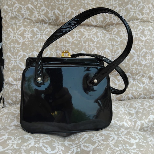 Vintage Gobelin Handbag with Patent Leather Like New