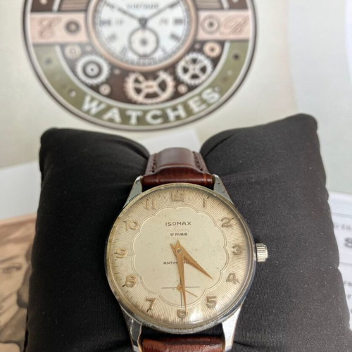 Isomax Super 17 Rubis vintage Swiss mechanical watch used