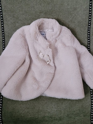Mayoral White Fur Coat 12 Months+ Like New