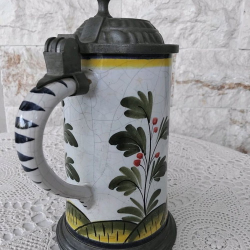 Baroque cup made of faience like new, authentic 1800s antique