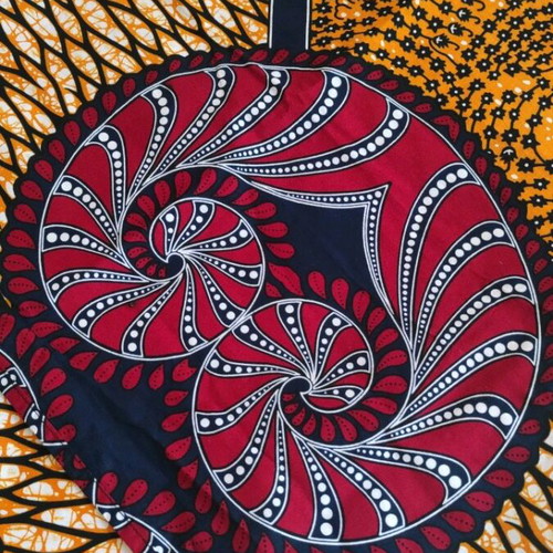 Head wrap made of authentic African wax fabric like new, multicolored
