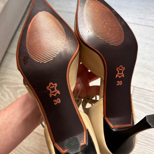 Vintage Le Greto Vero Cuoio beige pointed toe pumps like new EU39