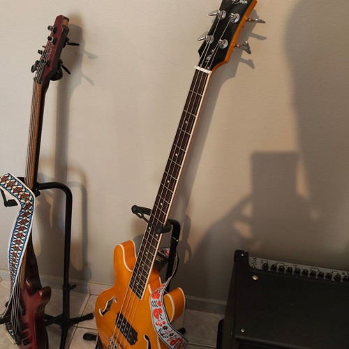 Harley Benton HB-50 Vintage Orange WB50 Semi-Hollow Bass