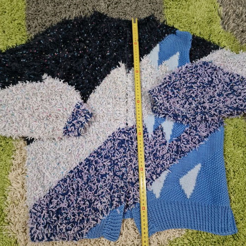 Vintage women's cardigan new, size M/L, blue and pink