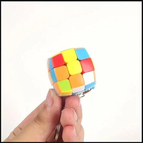 Mini cube keychain new made of durable plastic
