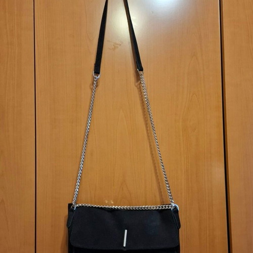 Leather black suede shoulder bag Sfera like new without tag