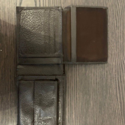 Sergio Tacchini men's leather wallet used, dark brown