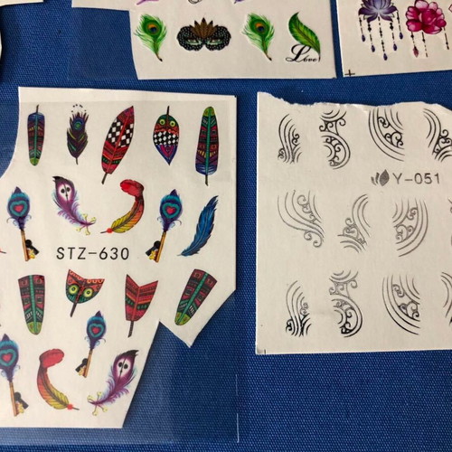 Water Nail Stickers set of 5 used, full nail