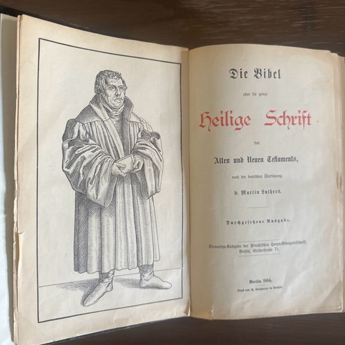 Die Bibel Bible by Dr. Martin Luther used, 1894, German