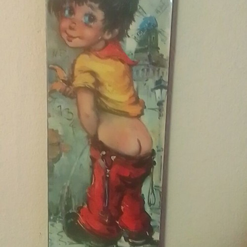 Michel Thomas Le Pipi painting like new, Poulbot style
