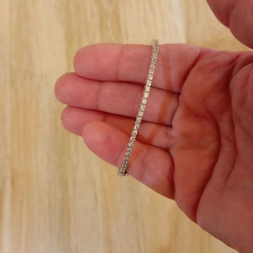 White gold bracelet with zircon like new
