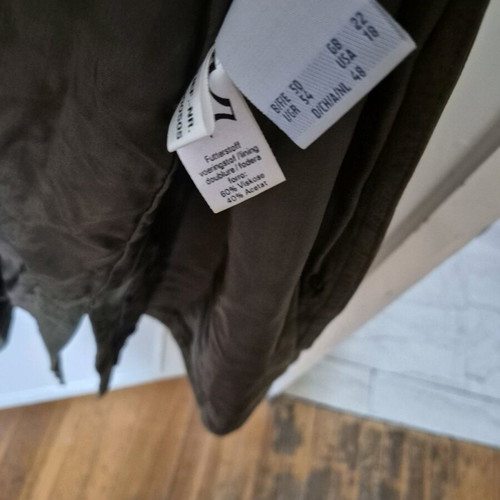 Ulla Popken leather suede jacket used, green, XXXL