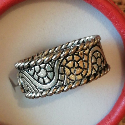 Steel solitaire ring bronze with transparent zircon new