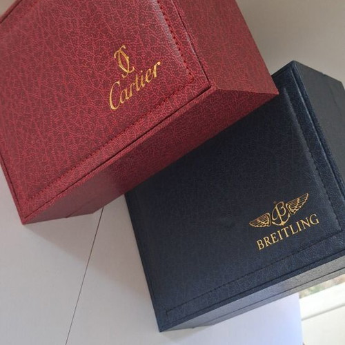 Watch boxes used, set of two with wooden interior