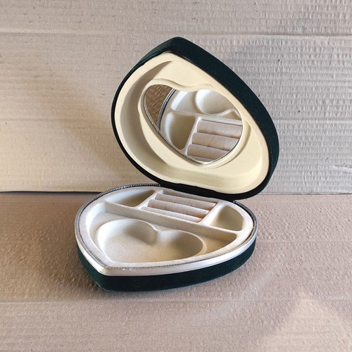 Velvet Jewelry Box Heart-Shaped like new, black