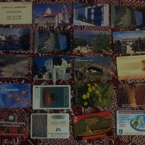 Phone cards used, pack of 20 pieces