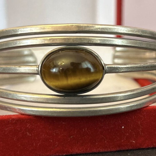 Vintage 925 silver bracelet cuff used, 19 cm